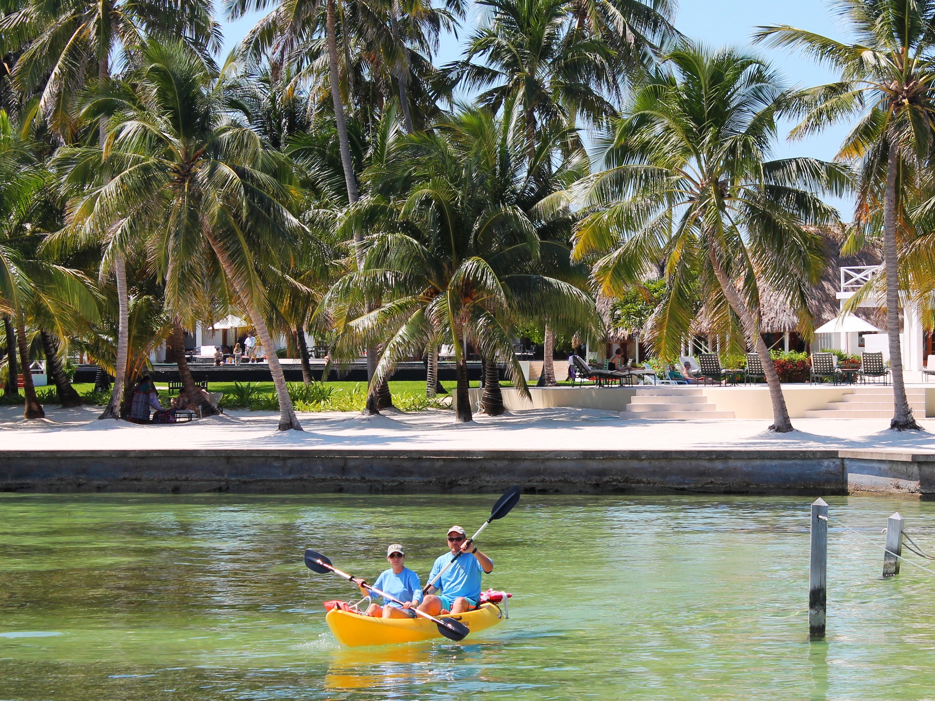 Many resorts offer complimentary use of sea kayaks