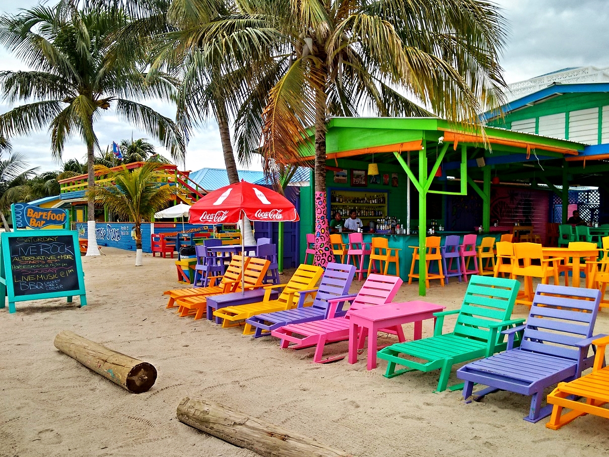 The lively Barefoot Bar in Placencia is a great place to enjoy the fun beach town