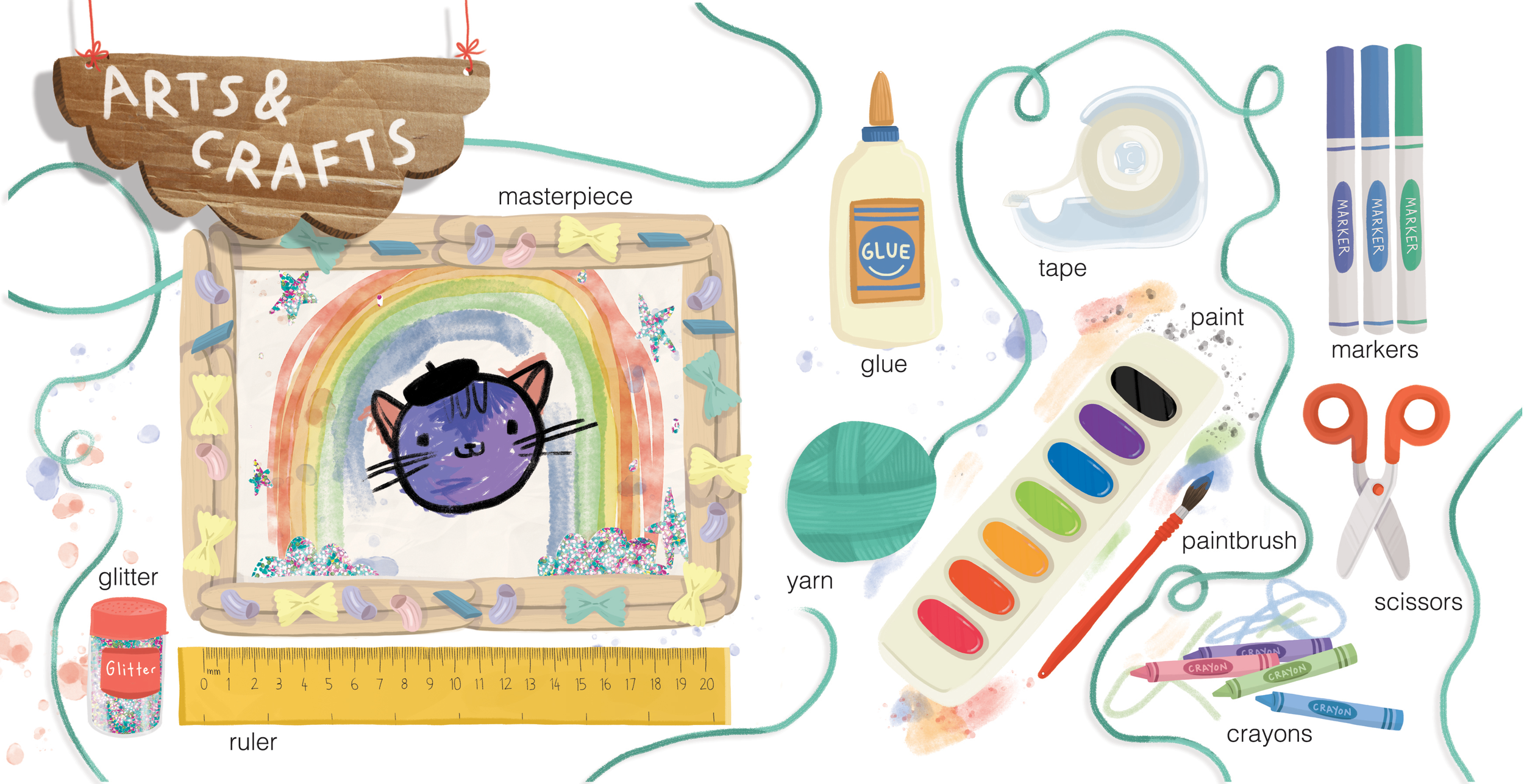 Arts & Crafts page, from "Words for Me!"