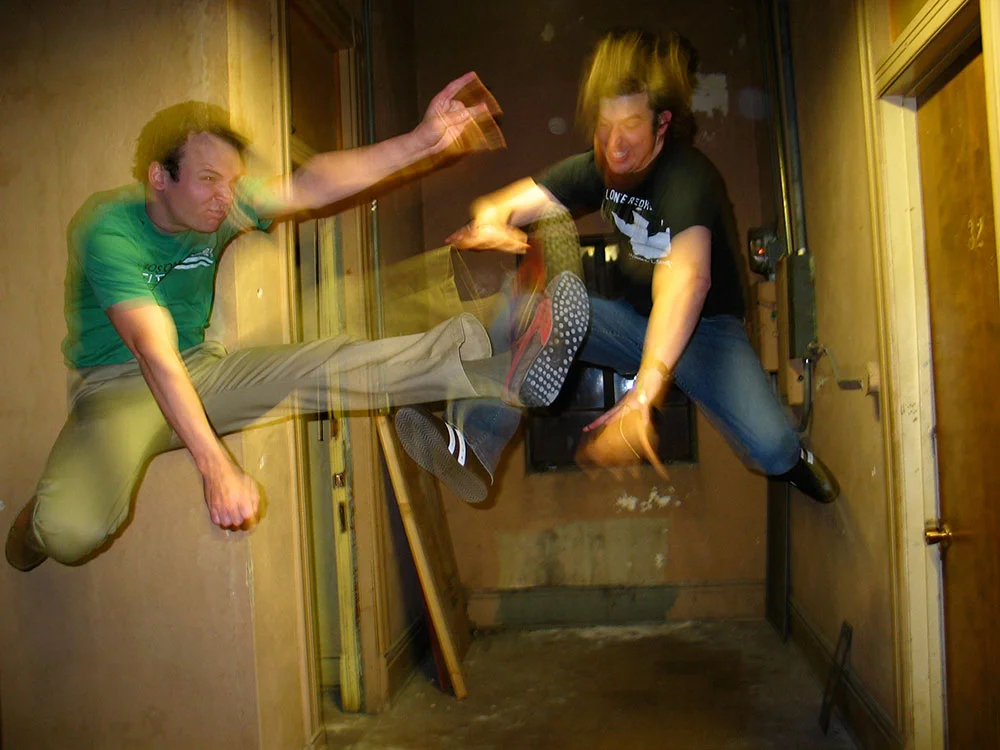 Co-founders Justin Kemerling and Jason Hardy, circa 2004 in Lincoln ’s Parrish Studios