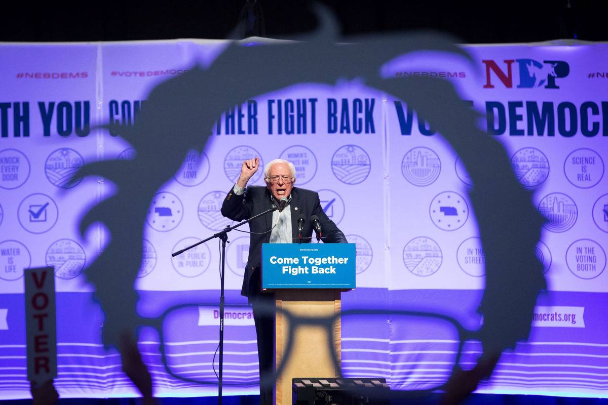Bernie Sanders speaks at Omaha’s Baxter Arena for the DNC’s Come Together Fight Back unity tour.