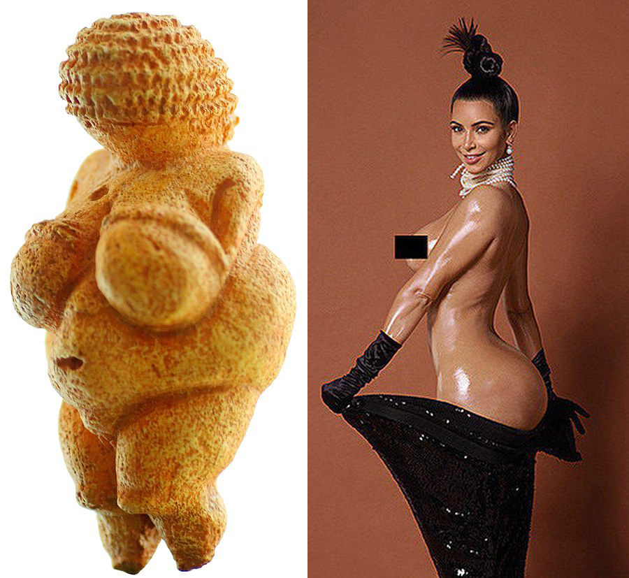 Venus of Willendorf, left. Reality TV Character, right.