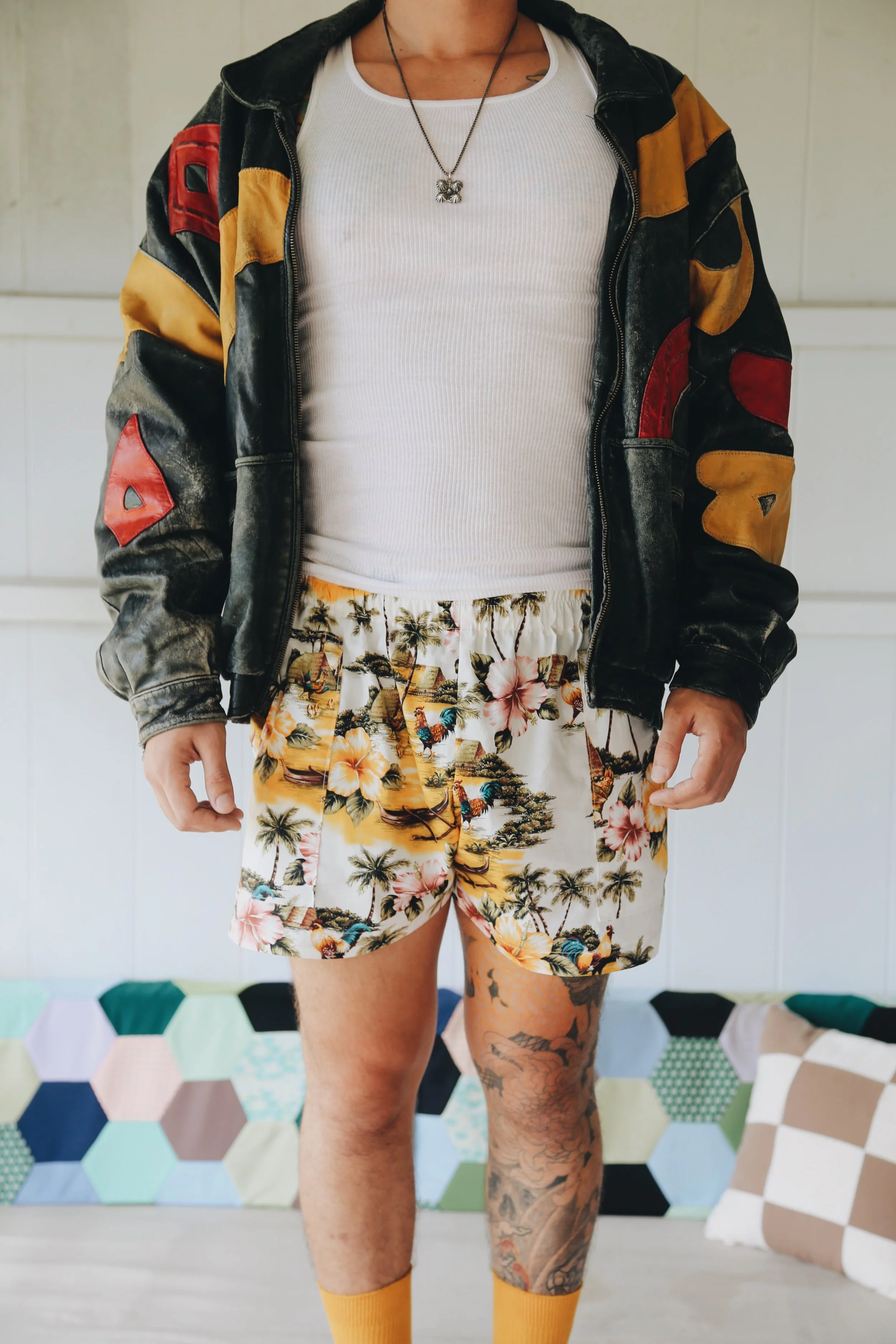 MAISON SHORTS - WHITE MOA ALOHA XS/S