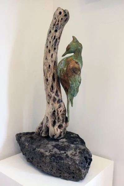 Woodpecker Original Mixed Media Sold