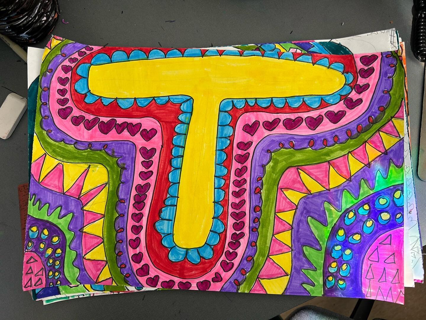 3rd grade concentric bubble letters 🥰