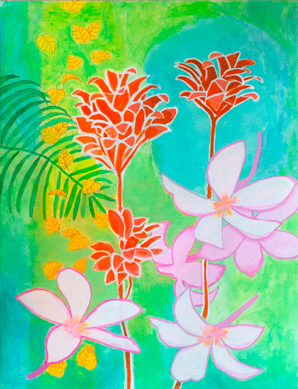Kauai 2013, acrylic on 140lb Aquarelle paper, 8.5"x11" 
