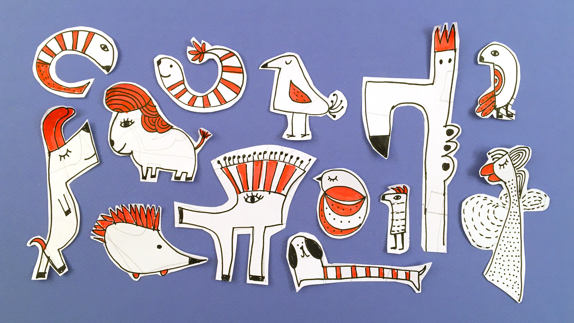 Characters I cut out from my Doodle Hunting exercise.