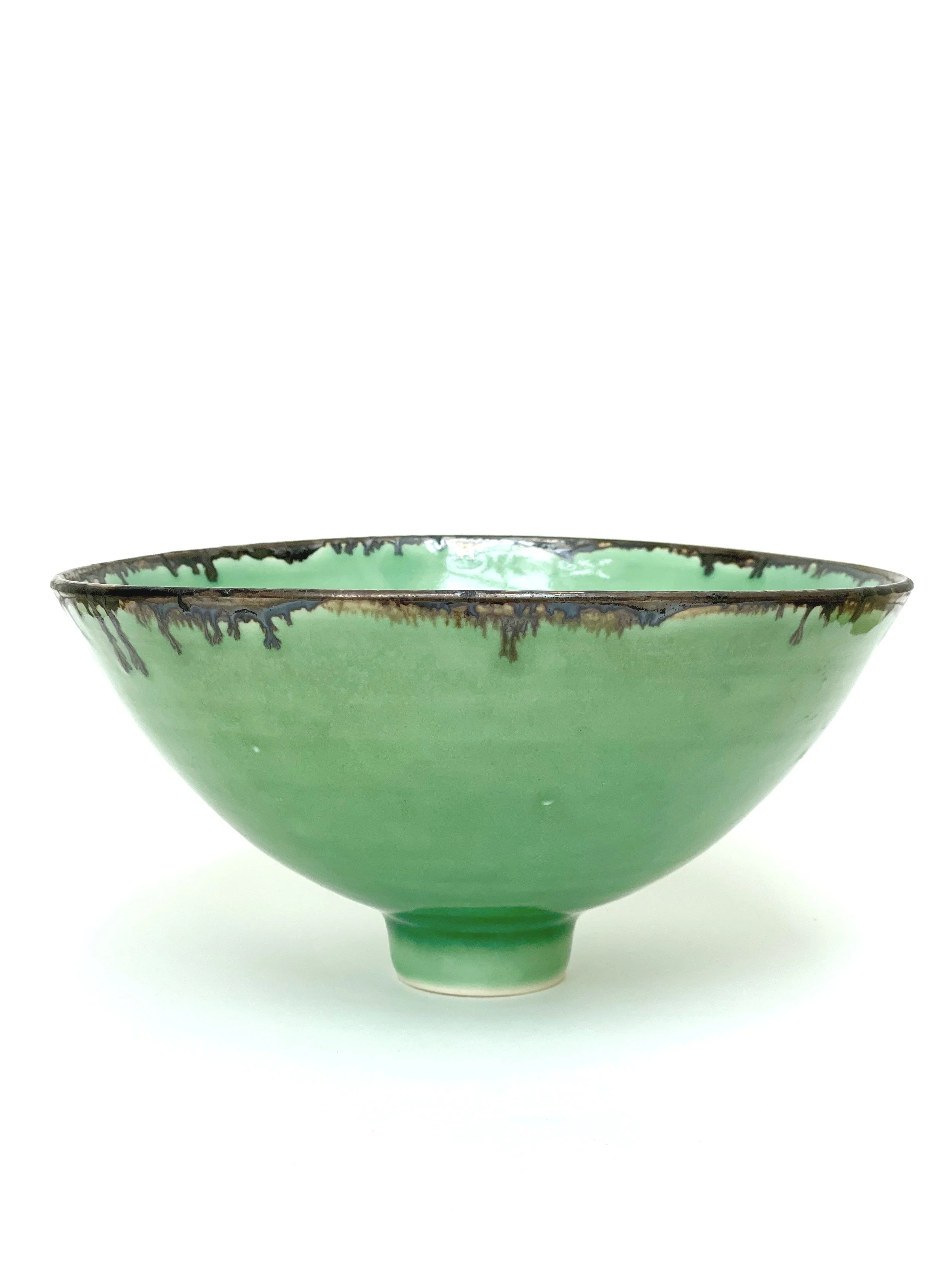 Handmade ceramic green bowl