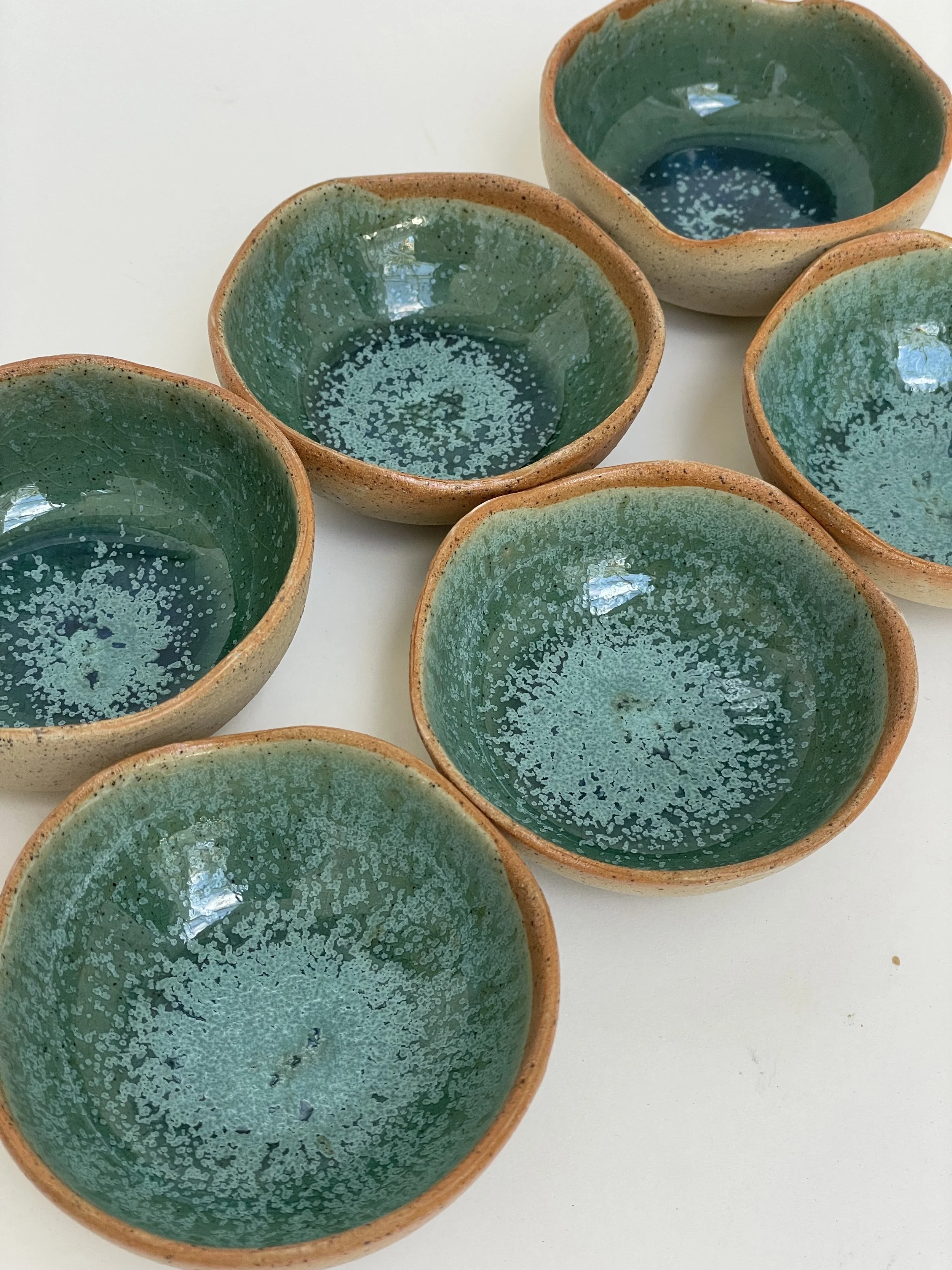 Handmade ceramic dipping bowl in blue/green glaze | Sydney