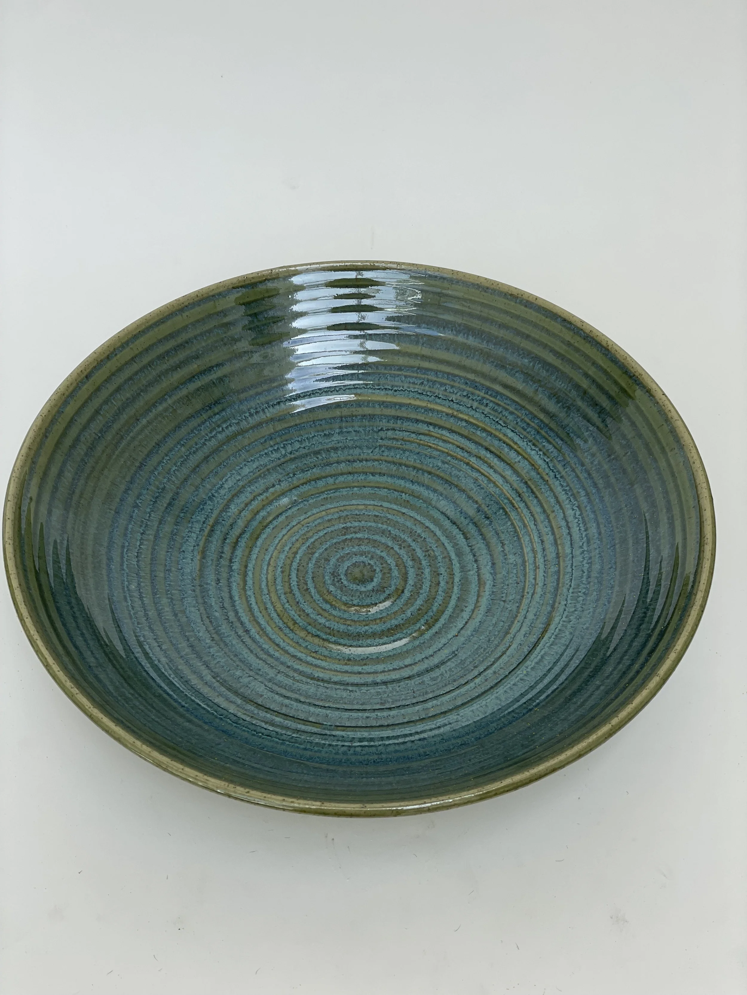 Handmade pottery serving bowl in blue and green | Sydney