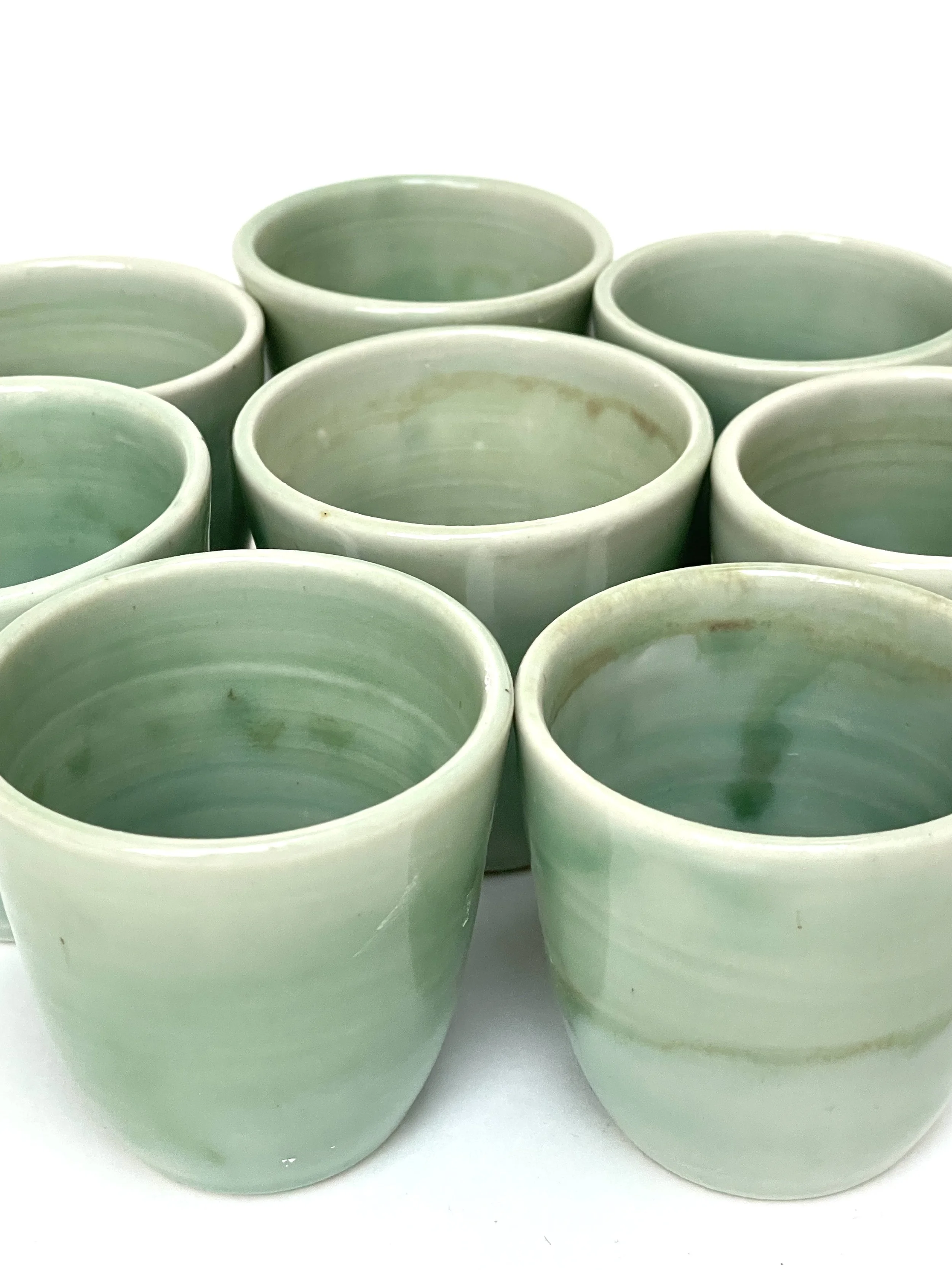 Handmade Espresso Coffee Cups 100ml - Celadon Glaze | Sydney Ceramics