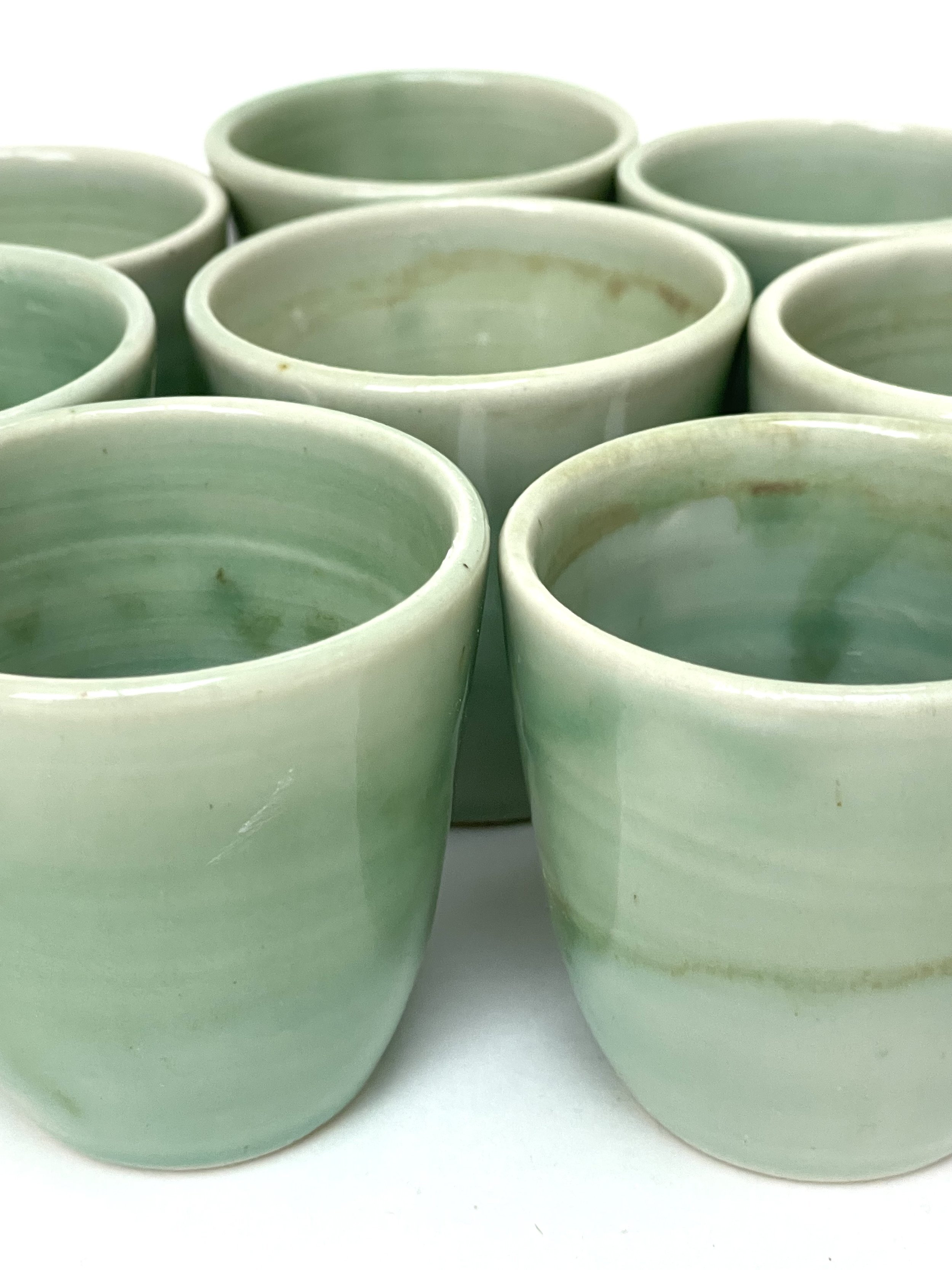 Handmade Espresso Coffee Cups 100ml - Celadon Glaze | Sydney Ceramics