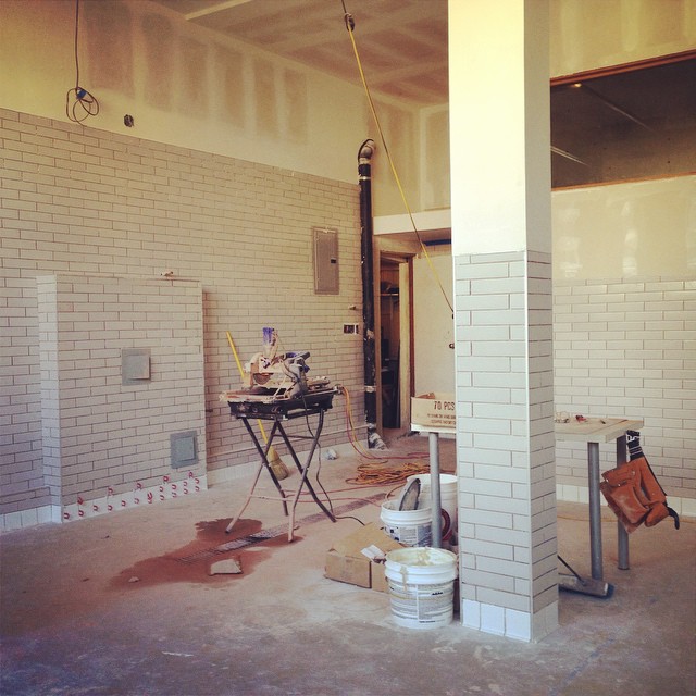 7000+ Tiles After three straight weeks of tiling we have put down over 7000 tiles to water proof the kitchen, bar, and brewery. 