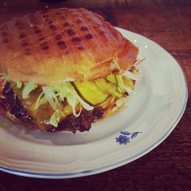 Short rib and brisket burger. Caramelized onion mayo.
