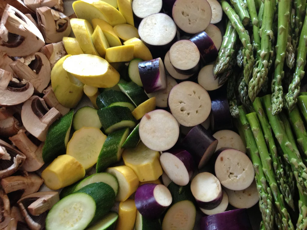 Summer vegetables ready to be grilled