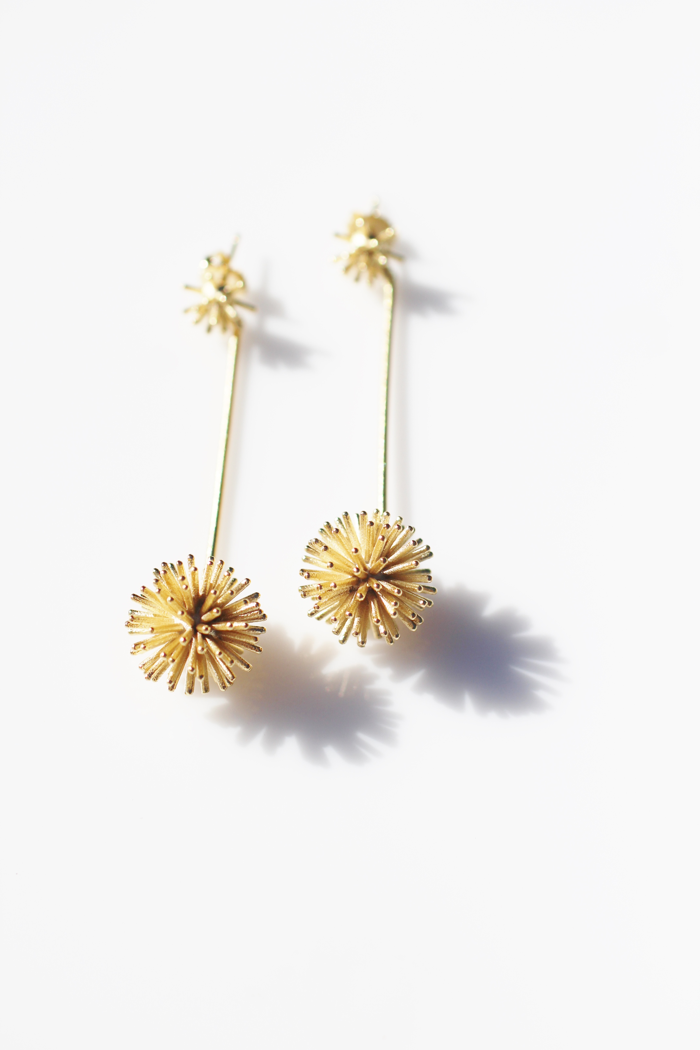 Burst drop earrings - gold plate