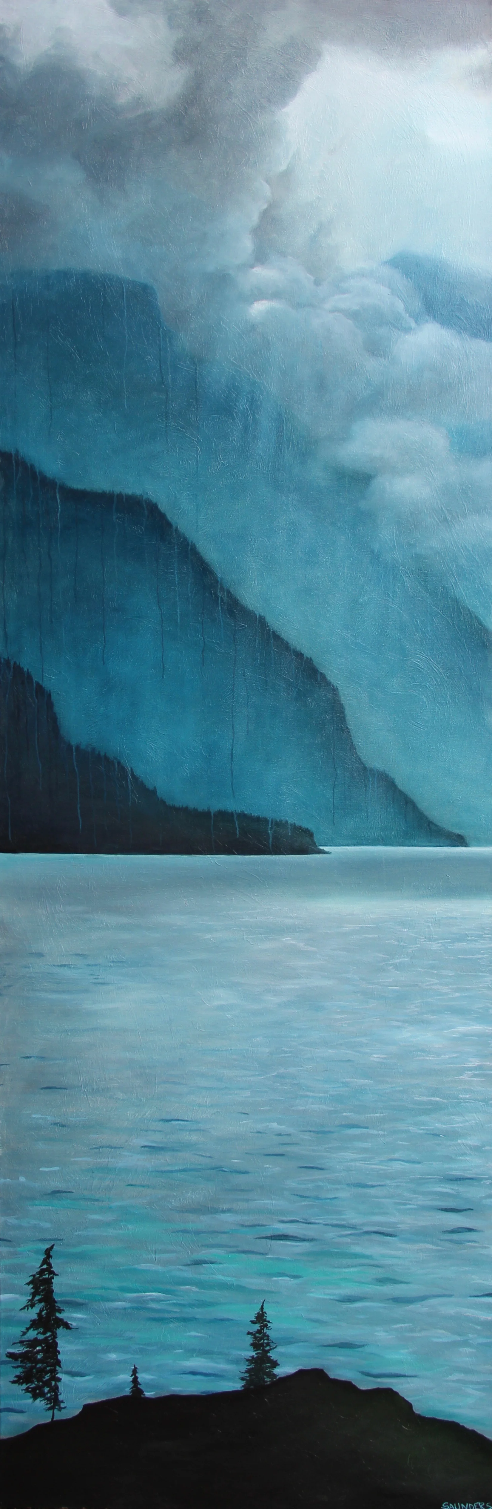     After the Storm      ($1,450) Oil- 72 x 24 inches.      SOLD        I saw the Columbia Gorge in all her beauty the day I captured the sun poking through the clouds.&nbsp; It was one of those moments where I had to just sit and watch and remember 