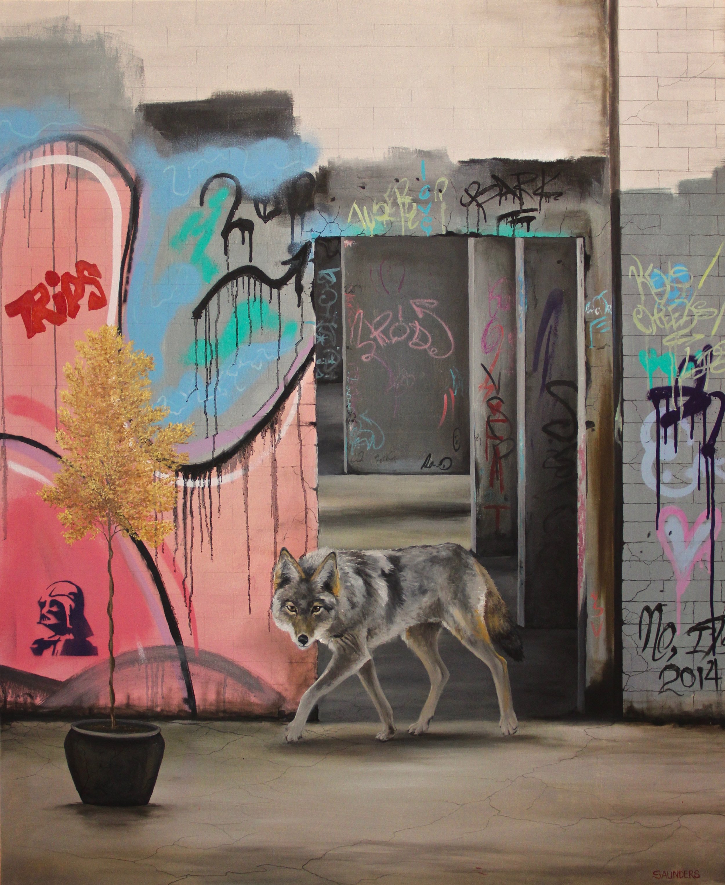     &nbsp;        Unnatural Selection       ($1,600) Oil- 48 x 38 inches.    Available for purchase.      Animals and humans have always intermixed, whether they want to or not.&nbsp; However, as animals’ land gets more and more encroached on by huma