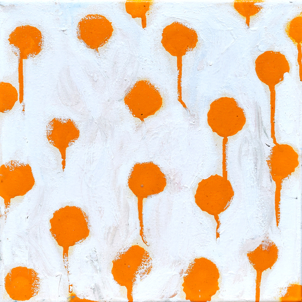 Dress Pattern, 2017 ($250) Oil and spray paint on canvas, 12 x 12 inches. For information...