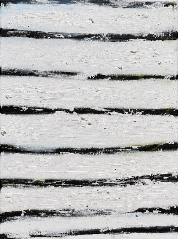 In Season, 2017 ($150) Oil and spray paint on canvas, 8 x 12 inches. For information...