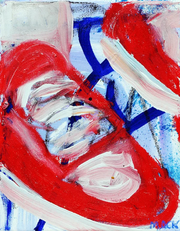 Fresh Kicks, 2017 ($100) Oil and spray paint on canvas, 6 x 10 inches. 🔴SOLD
