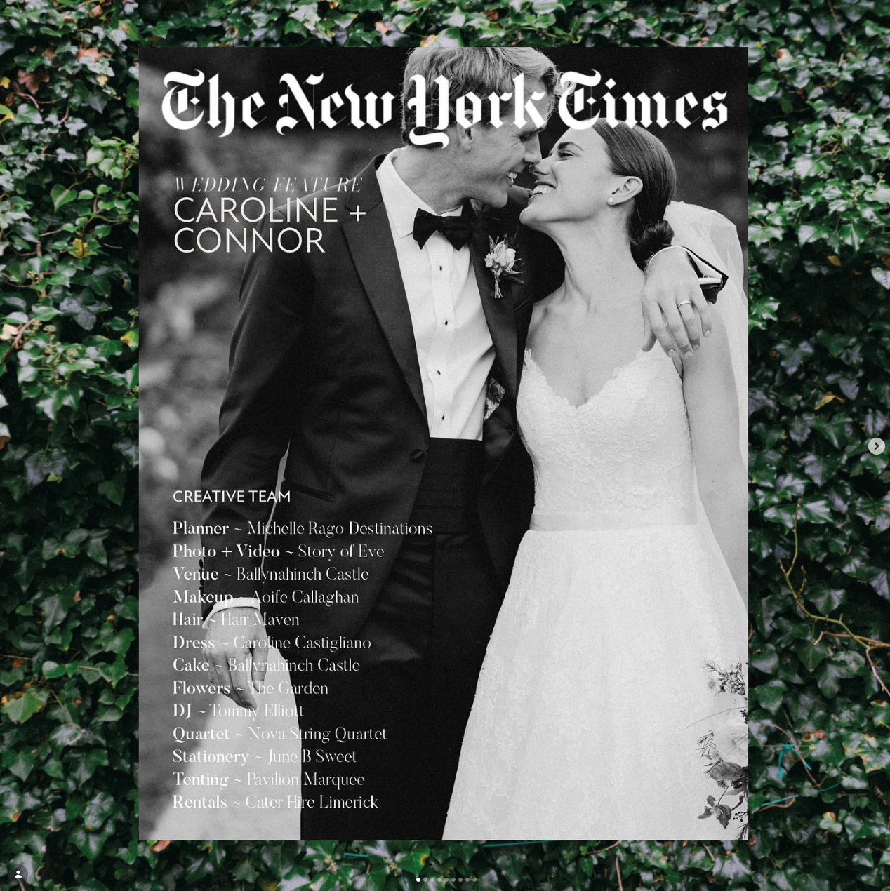 Caroline and Connor's Wedding in the New York Times