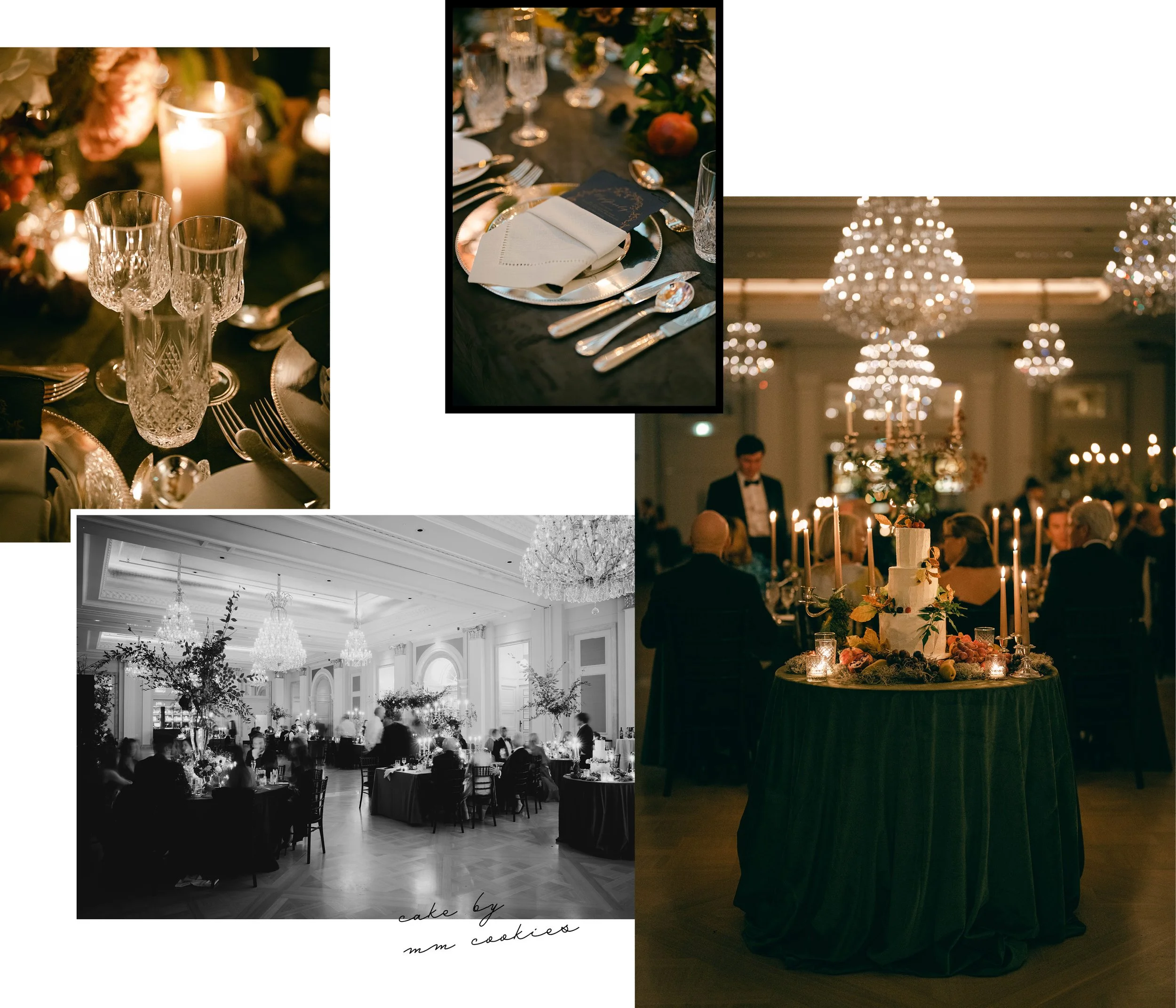 Exquisite wedding decor styled by Alise Taggart at Adare Manor