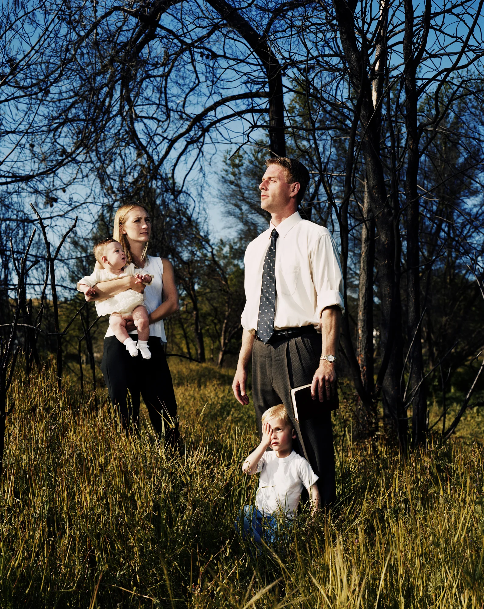 Cory Burnell with family - Founder of Christian Exodus - a right-wing Christian secessionist movement at home in northern California