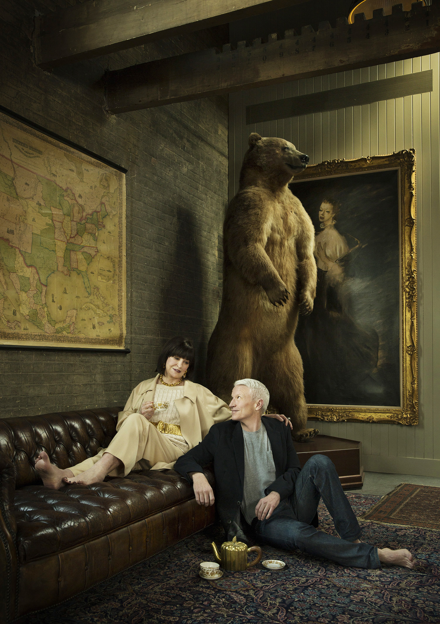   Anderson Cooper with mother Gloria Vanderbilt - New York City  