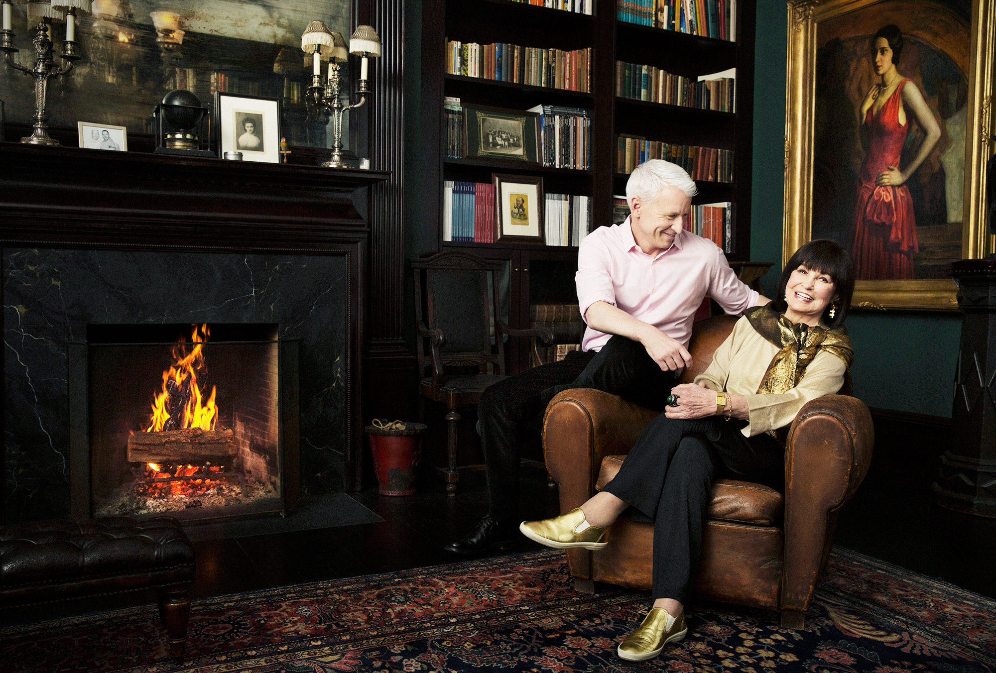   Anderson Cooper with mother Gloria Vanderbilt - New York CIty  