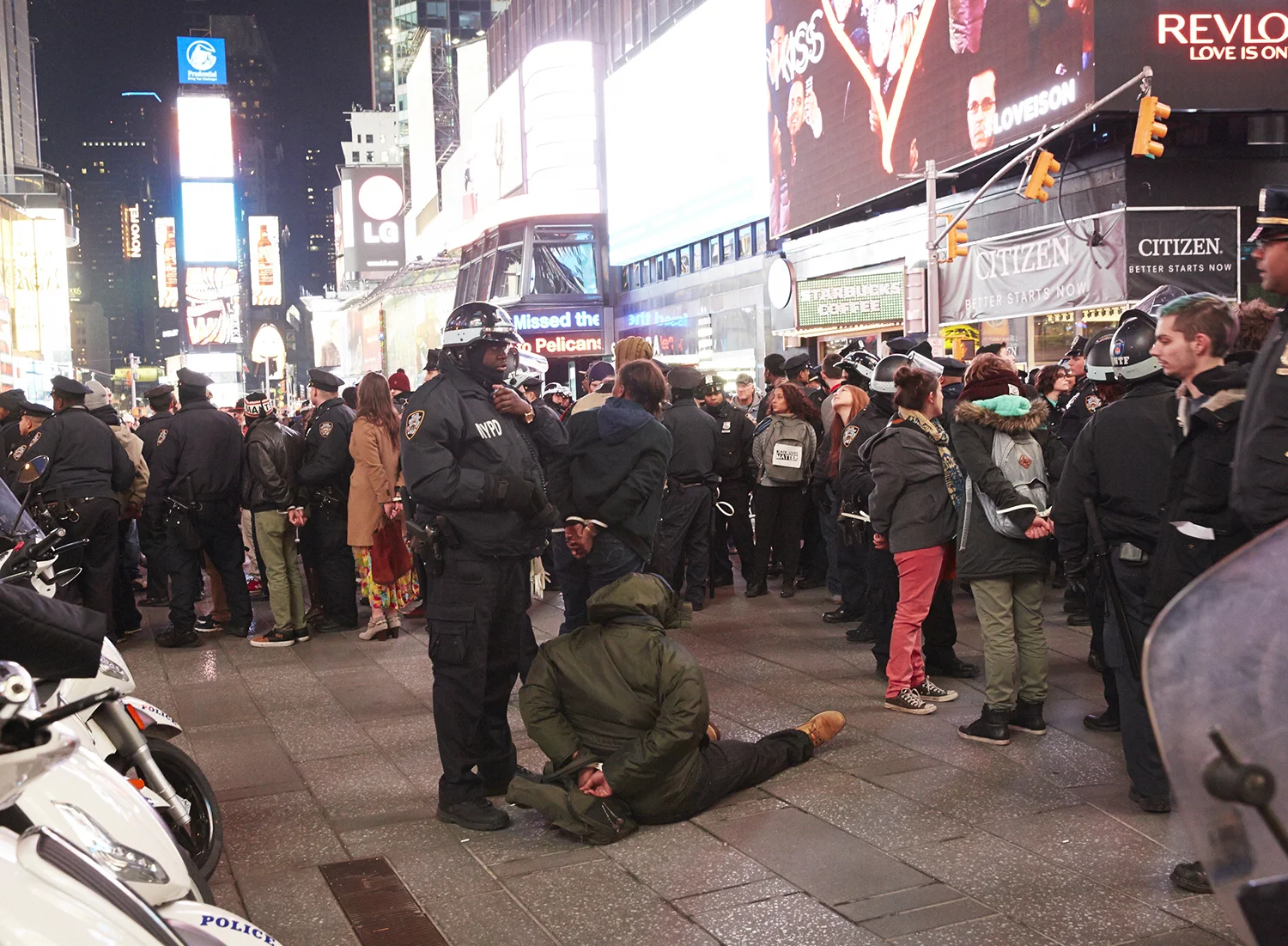   New York CIty police arrest hundreds of protesters marching for justice in police killing of Eric Garner - New York CIty  