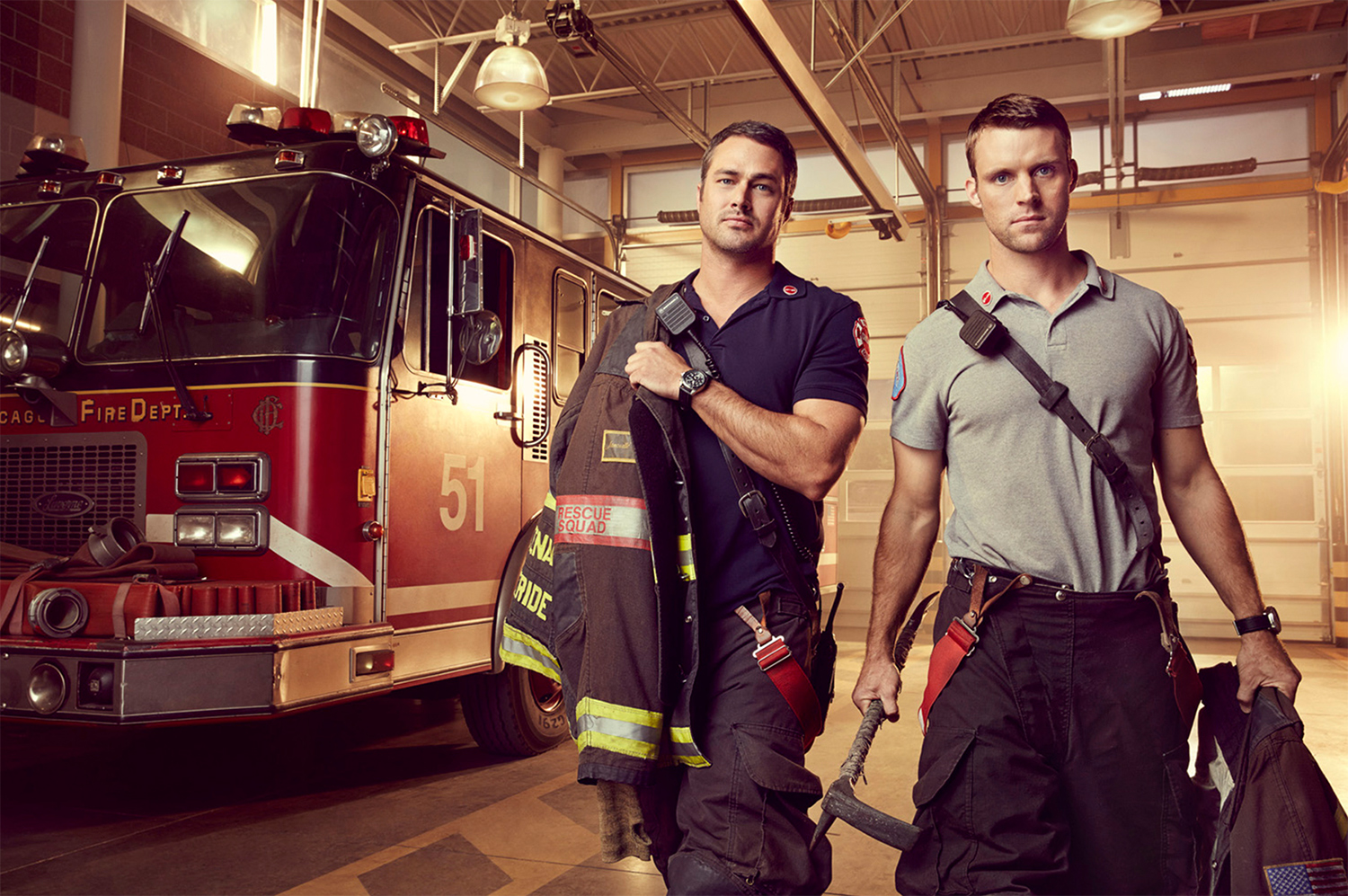   Taylor Kinney and Jesse Spencer of Chicago FIre - Chicago, IL  