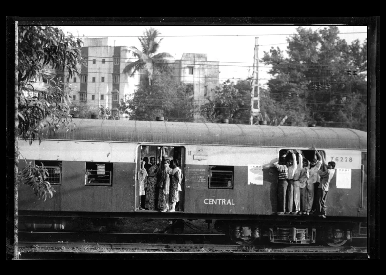   A passenger train en route from Mumbai to Pune, India  