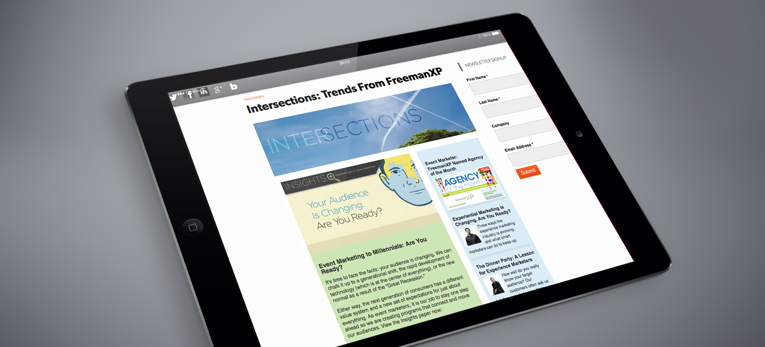 FreemanXP 'Intersections' e-newsletter