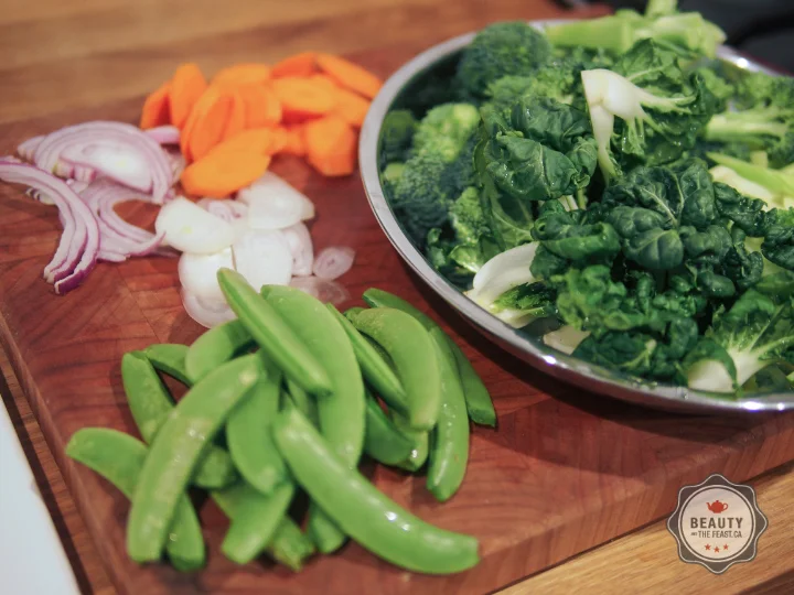 Chop up some fresh vegis too. It's nice to have with your fresh wontons!