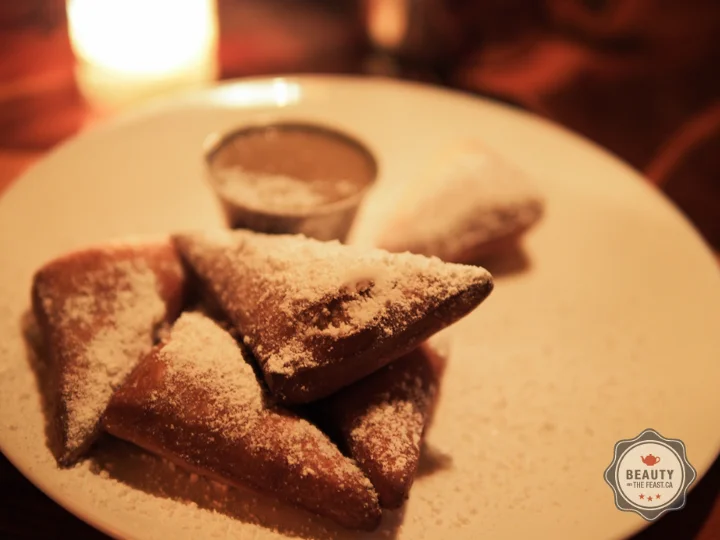 Fried pillows of sugary goodness with a little chicory creme anglaise - a smokey coffee infused cream. So good they probably deserve their own post.