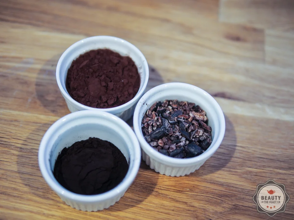 Vahlrona Chocolate with cocoa nibs and black cocoa.