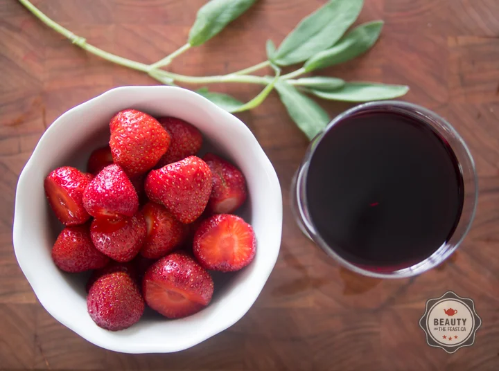 Strawberries in Red Wine Syrup