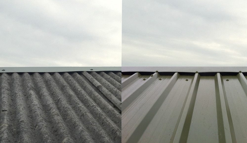 Corrugated Roof before and after installed by West Design and Build of Hedon.jpg