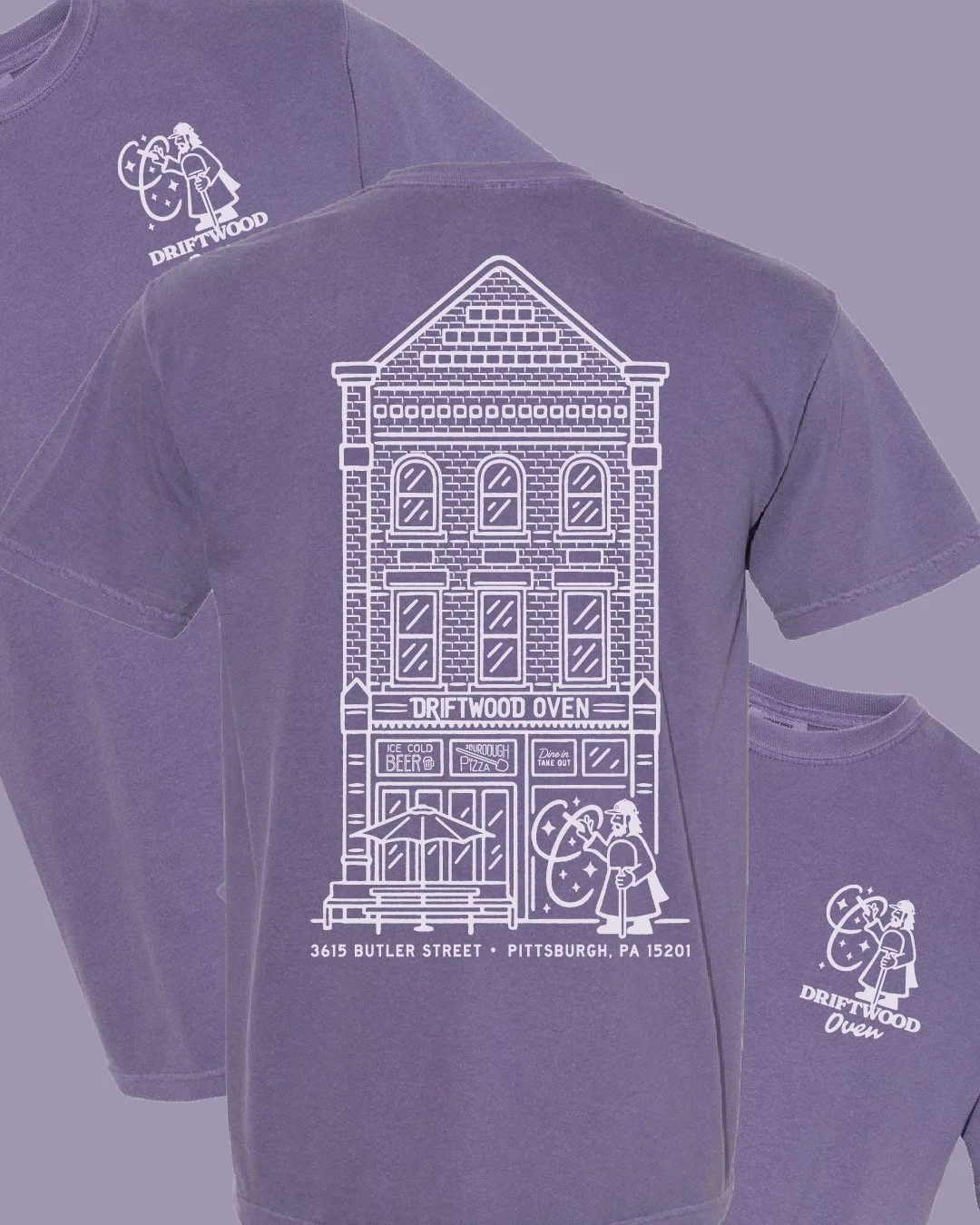 Driftwood oven asked us to design them a t-shirt and we said, "oh hell yeah". These bad boys are available now, so head over, get a pizza, and grab a shirt! Swipe to see some crazy business that we snapped along the way. Team lift with @din