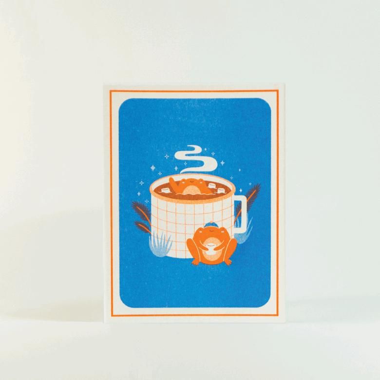 Winter Animals | Risograph Mini Notecard Set of 5