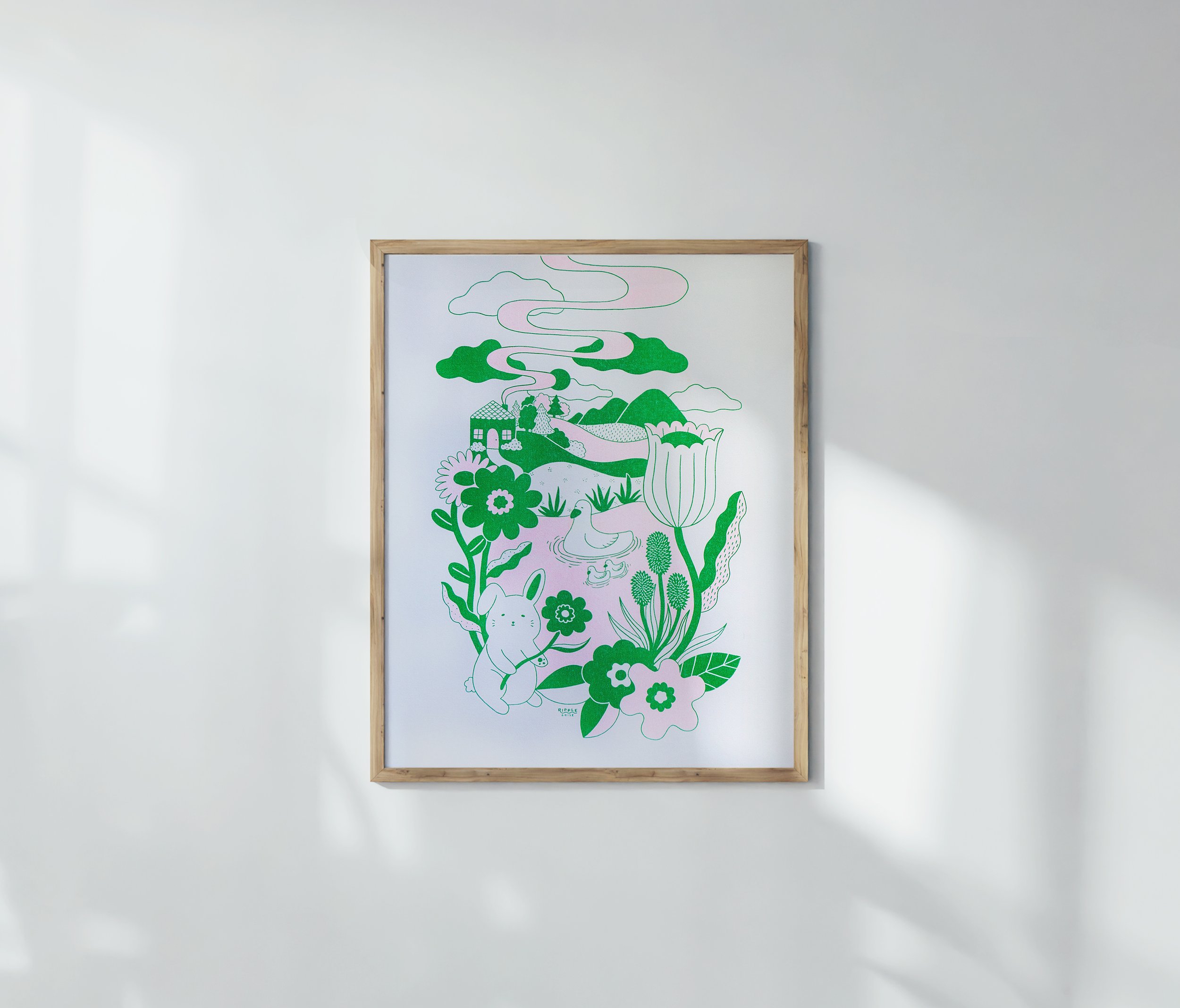Spring Morning | Risograph Art Print 8x10