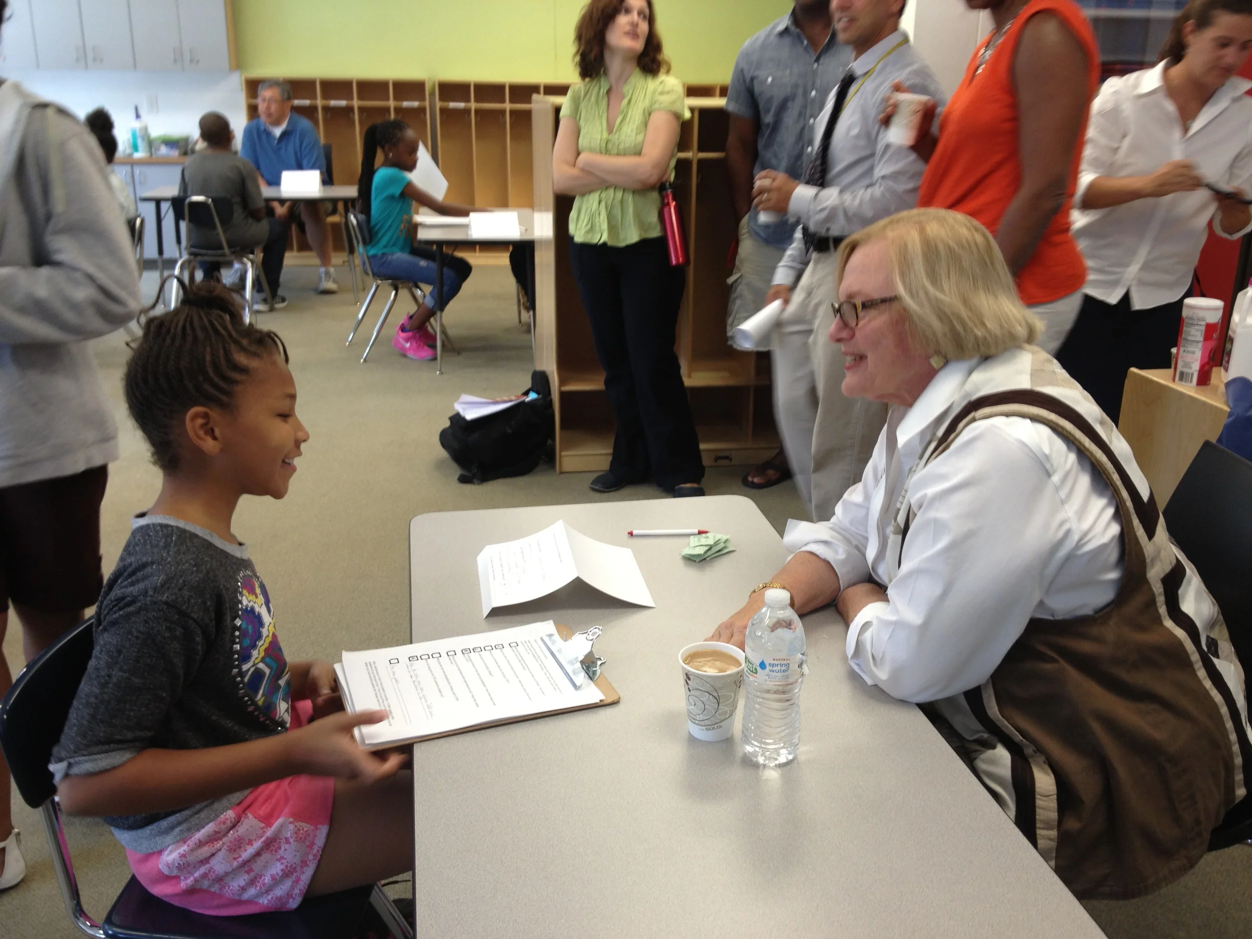 Cal Simon, one of the founders of TPS, answered questions during a "speed research interview" session.