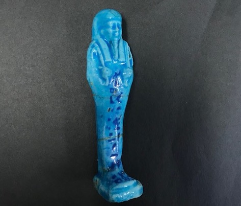 An ancient Egyptian funerary figure is one of the artifacts on loan from the Penn Museum.