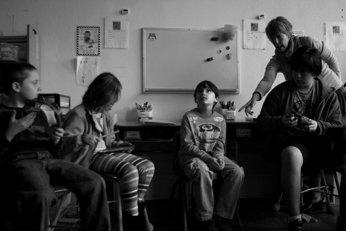  Gavin is oblivious to his teacher’s instructions during music therapy.&nbsp; 