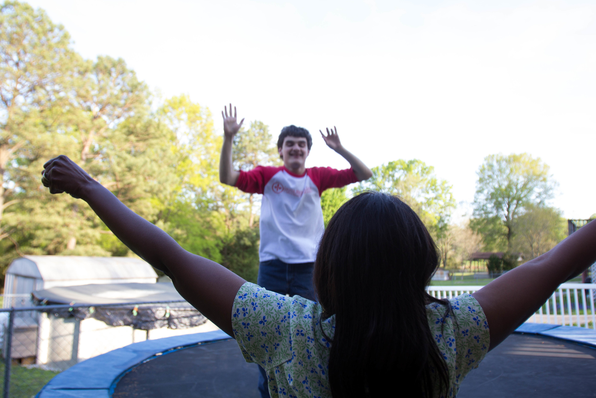  Zack has always been an active child. When he was younger, he would jump for hours and hours on a small trampoline in his bedroom. As he grew taller and outgrew the indoor trampoline, Vicki and Kevin bought a larger outdoor trampoline.  Here, one of