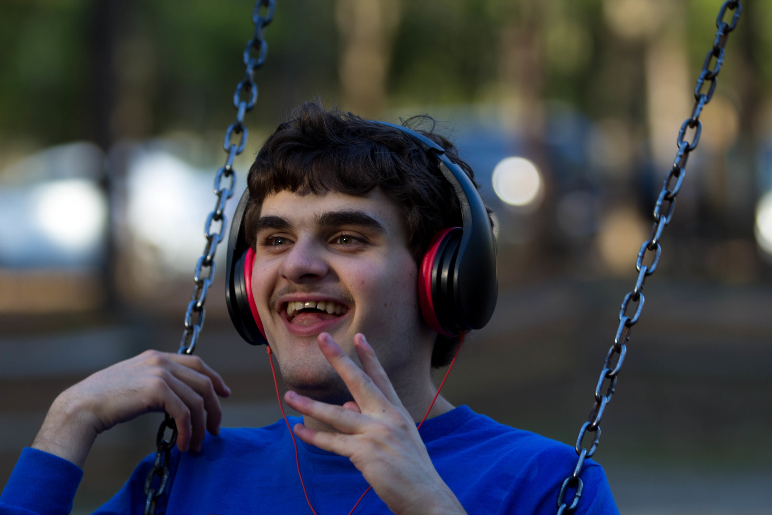 “I know Zack will never live alone,” Vicki said. “He will either be always living with us or if he lives in a home away from us, it will be a group home. I would rather him live with us. He’s my son.”  Zack listens to children's songs while swinging
