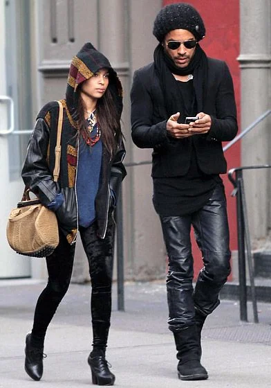 Lenny Kravitz with daughter Zoe USmagazine