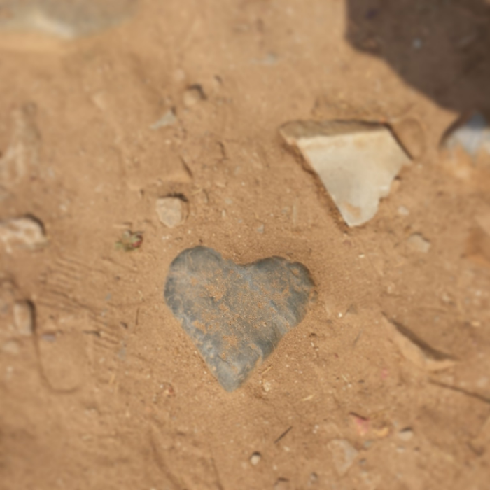 Even on a rocky and jagged pathway, love prevails.