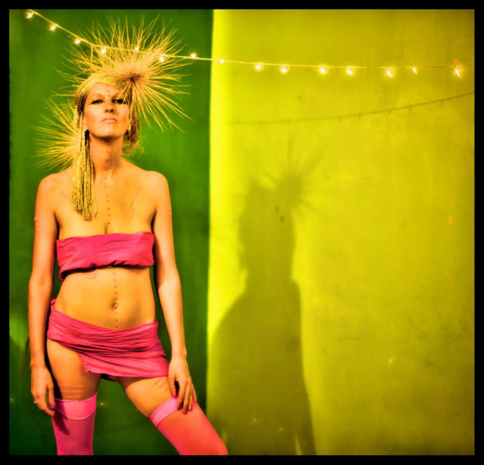 She probably doesn't wear this through Heathrow airport (although....?) - dressed up for Arambol Carnival.